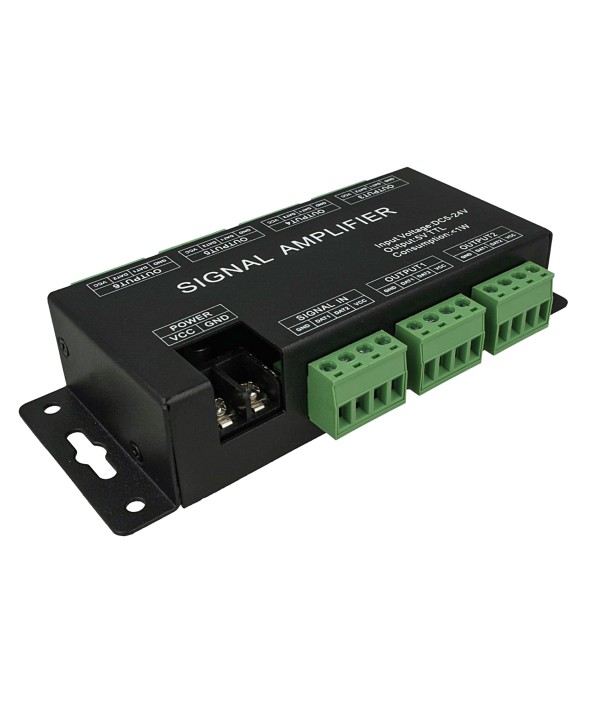 Amplificatore Segnale SPI Dream Color Signal Amplifier 6 Canali Per Bobina Led Magic Color 12V 24V HC600