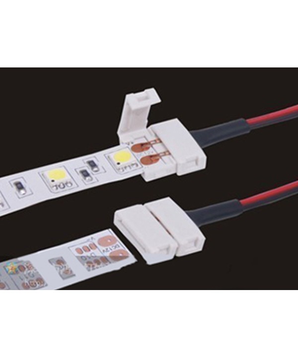 4 PZ Connettore 10mm Per Chiudere Striscia Led Smd 5050 Senza Saldare