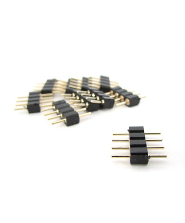 10 PZ Spina Colore Nero Maschio 4 Pin Per Connessione Striscia Led RGB Centralina Controller RGB