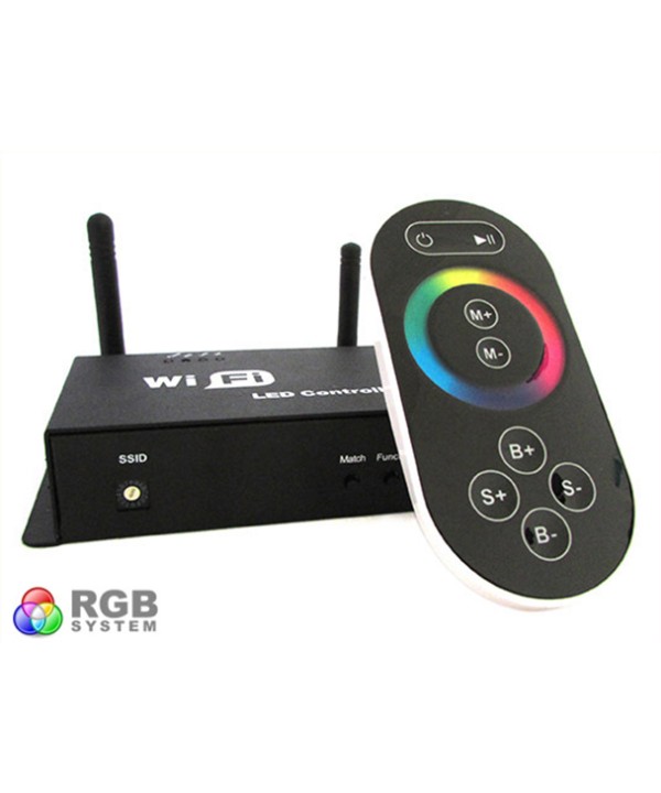 WiFi Single Point Controller Centralina RGB Led Telecomando Touch Wireless Interfacciabile Con Iphone Smartphone Android WF100