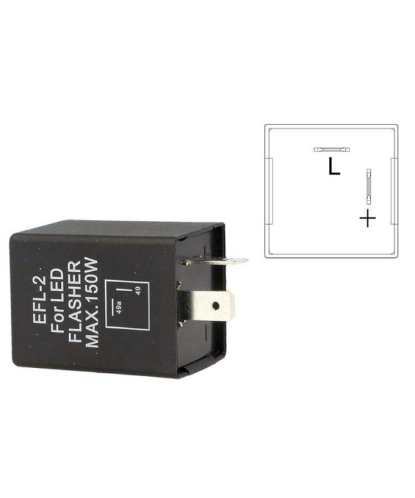 Flasher Led Lampeggiatore Rele Relay 2 Pin EFL2 Positivo Destra 12V Per Frecce Led Auto Americano