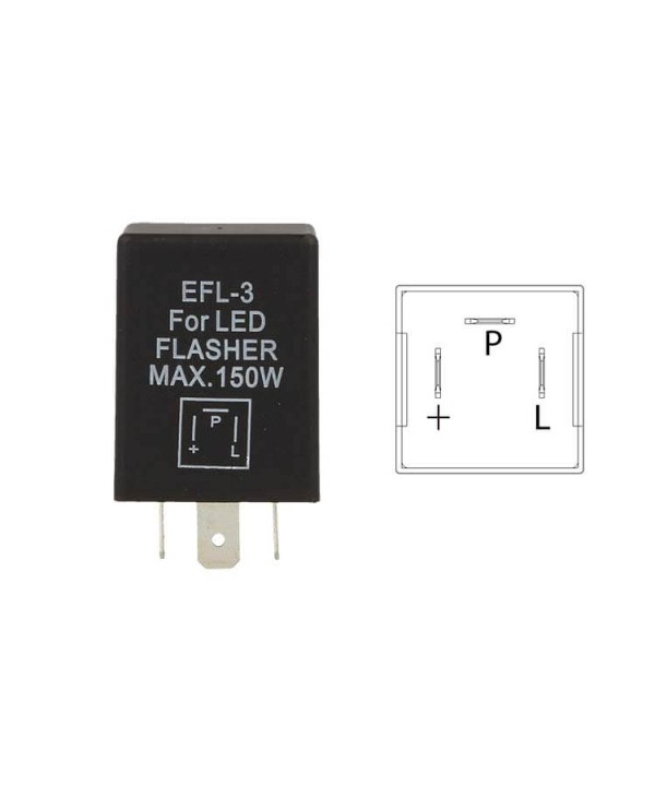 Flasher Led Lampeggiatore Rele Relay 3 Pin EFL3 12V Per Frecce Led Auto Americano