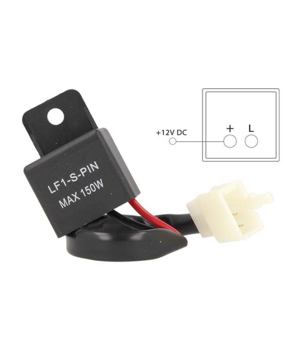 Flasher Led Lampeggiatore Rele Relay 2 Pin Con Cavo FLL050 12V Per Frecce Led Moto Scooter Motorcycle
