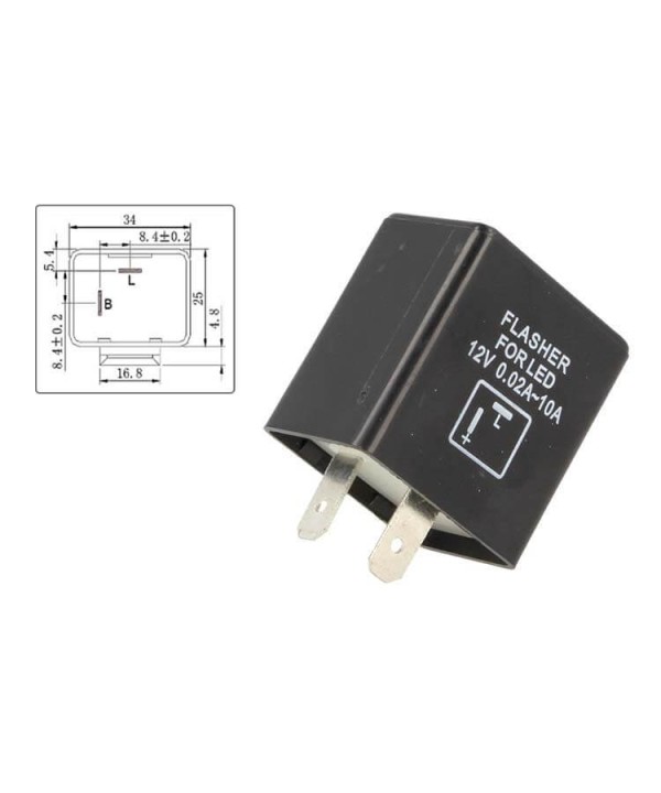 Flasher Led Lampeggiatore Rele Relay 2 Pin FLL55F 12V Per Frecce Led Moto Scooter Motorcycle