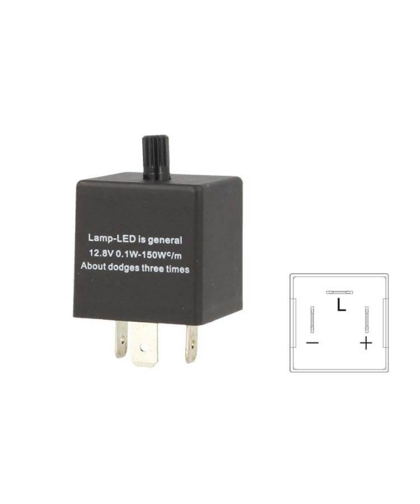 Flasher Led Lampeggiatore Rele Relay Frequenza Regolabile 3 Pin 12V CF14 Per Frecce Led Auto Europea Americano
