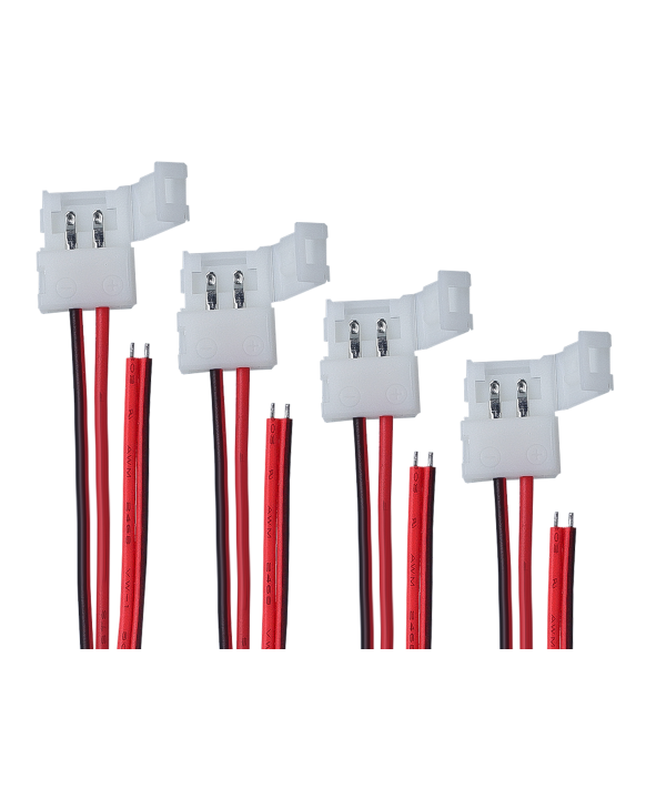 4 PZ Connettore 12mm Per Chiudere Striscia Led Smd 5050 Mono Colore Senza Saldare