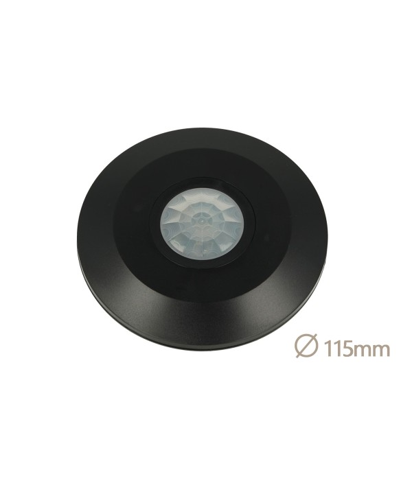 Sensore PIR Movimento e Crepuscolare Timer Da Soffitto Carcassa Nera 220V 360 Gradi SKU-5087