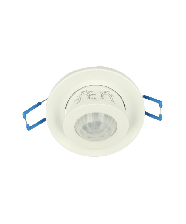Sensore PIR Movimento e Crepuscolare Timer Da Incasso Rotondo Carcassa Bianca 220V 360 Gradi SKU-5091