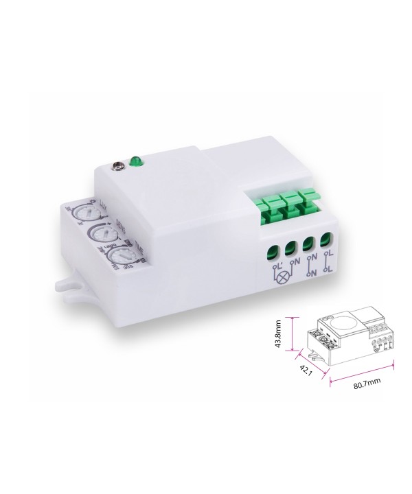 Sensore Micro Onde Microwave Sensor Da Parete Soffitto IP20 220V Max 200W SKU-5078