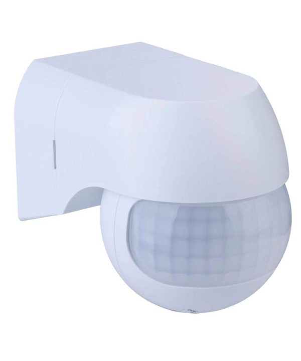 Sensore di Movimento a Infrarossi e Crepuscolare Montaggio a Parete Muro Carcassa Bianca Testa Orientabile 180 Gradi IP44 SKU-5088
