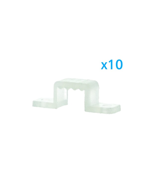 10 PZ Clip Fissaggio Rigido Passo 10X7 mm Per Fissare Bobina Striscia Led Impermeabile
