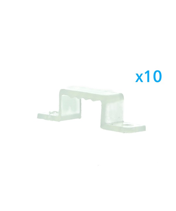 10 PZ Clip Fissaggio Rigido Passo 14X7 mm Per Fissare Bobina Striscia Led Impermeabile