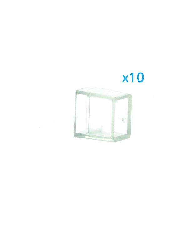 10 PZ Gommini PVC Termine Morbida 10X6 mm Per Chiusure Striscia Bobina Led Impermeabile