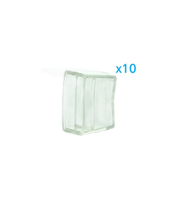 10 PZ Gommini PVC Termine Morbida 14X7 mm Per Chiusure Striscia Bobina Led Impermeabile