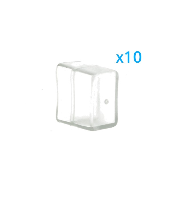 10 PZ Gommini PVC Termine Morbida 15X9 mm Per Chiusure Striscia Bobina Led Impermeabile