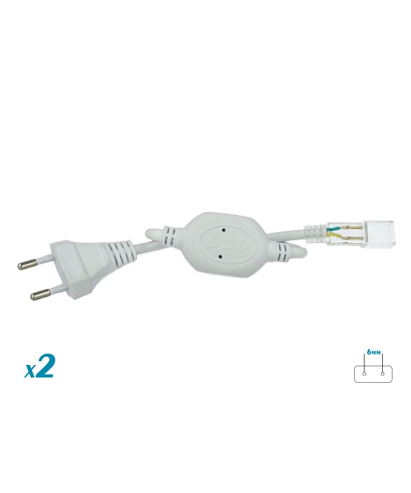 2 PZ Spina Alimentatore Trasformatore Raddrizzatore 2 Pin Passo 6mm Adattatore Per Bobina Led 220V Mono Colore Fino Massimo 50 Metri 500W