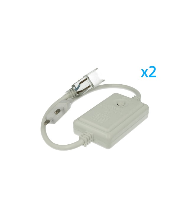 2 PZ Spina Alimentatore Trasformatore Raddrizzatore 2 Pin RGB Passo 9mm Con Bottone Interruttore Controller Per Bobina Led 220V Monocolore Fino a 50 Metri 500W