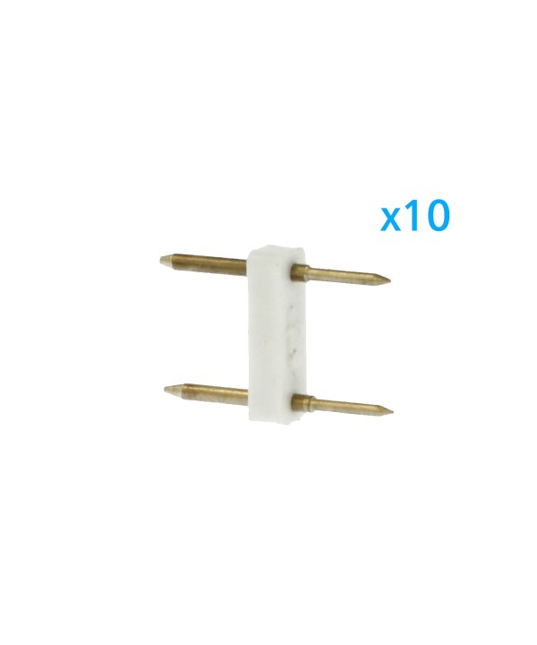 10 PZ Spina Da 2 Pin Passo 12mm Per Connessione Bobina Striscia Led Mono Colore Da 220V Con Alimentatore Trasformatore Raddrizzatore