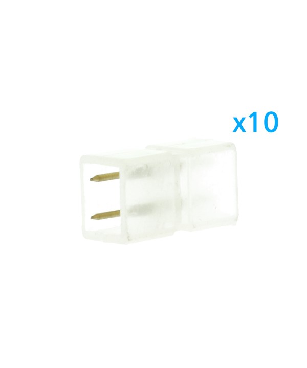 10 PZ Connettore Da 2 Pin Passo 6mm Per Unire e Allungare Bobina Led 220V Mono Colore