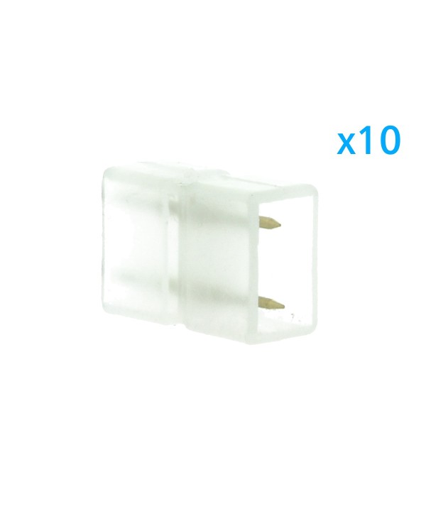 10 PZ Connettore Da 2 Pin Passo 9mm Per Unire e Allungare Bobina Led 220V Mono Colore
