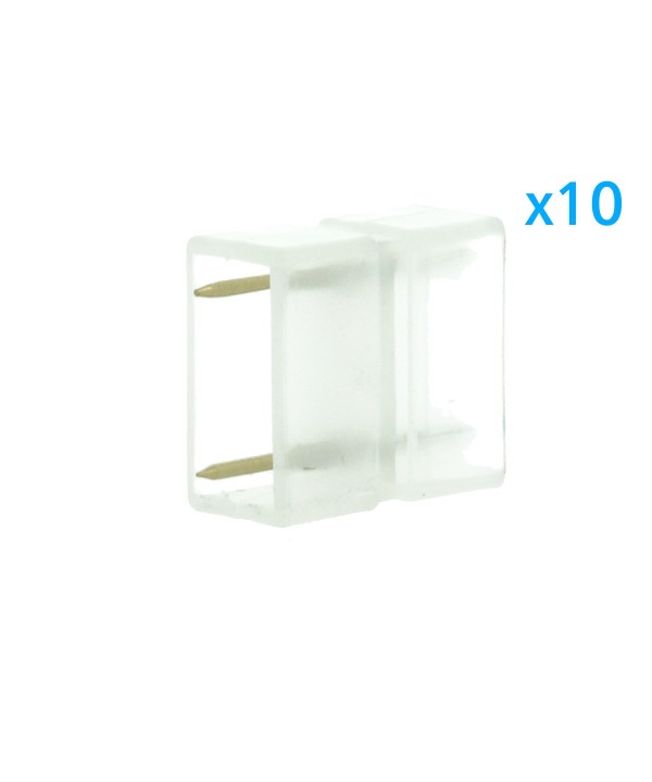 10 PZ Connettore Da 2 Pin Passo 12mm Per Unire e Allungare Bobina Led 220V Mono Colore
