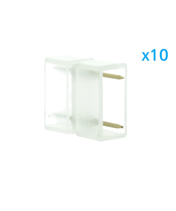 10 PZ Connettore Da 2 Pin Passo 13,5mm Per Unire e Allungare Bobina Led 220V Mono Colore