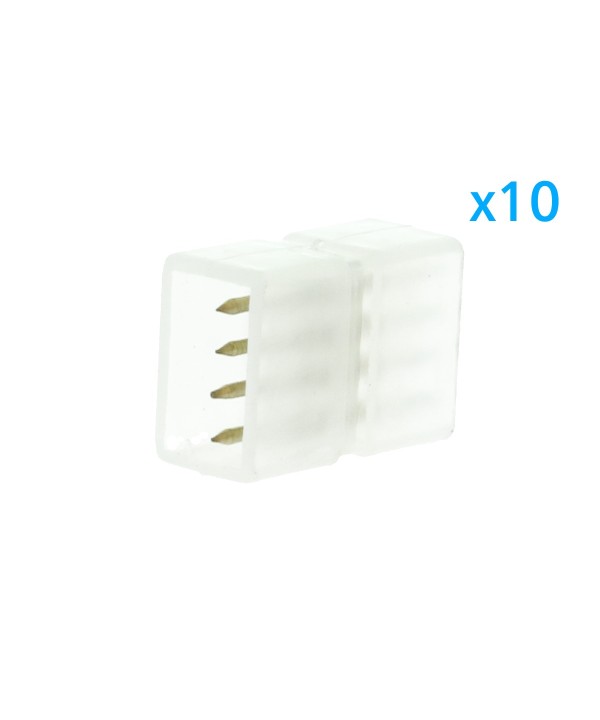 10 PZ Connettore Da 4 Pin RGB Passo 9mm Per Unire e Allungare Bobina Led RGB 220V