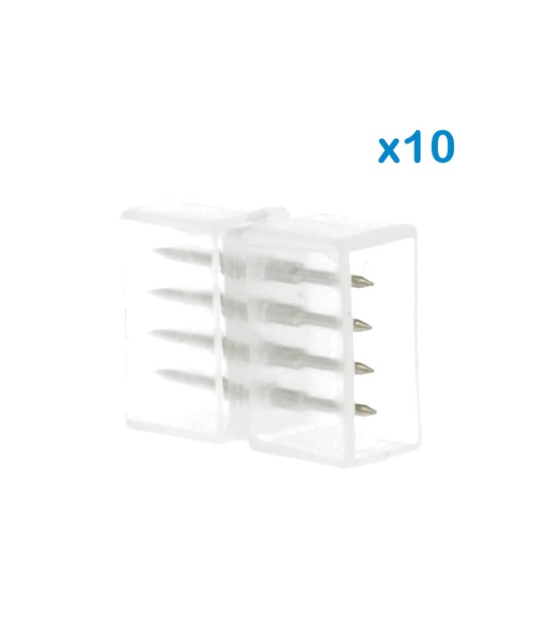 10 PZ Connettore Da 4 Pin RGB Passo 12mm Per Unire e Allungare Bobina Led RGB 220V