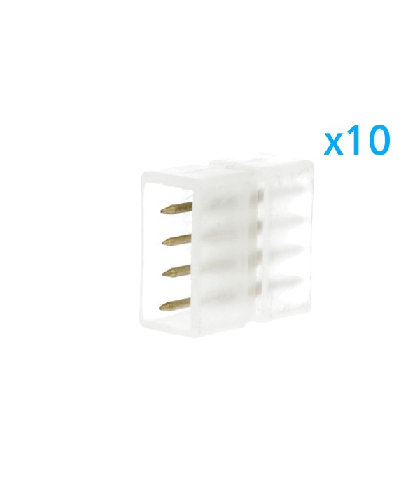 10 PZ Connettore Da 4 Pin RGB Passo 13,5mm Per Unire e Allungare Bobina Led RGB 220V