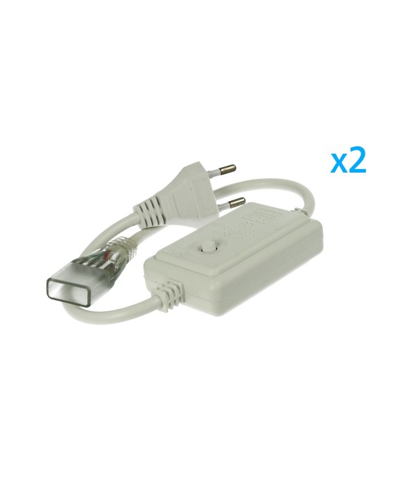 2 PZ Spina Alimentatore Trasformatore Raddrizzatore 4 Pin RGB Passo 13,5mm Con Mini Controller 8 Programmi Per Striscia Led RGB 220V