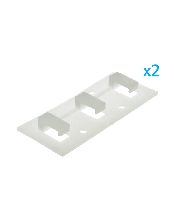 2 PZ Clip Fissaggio Rigido Lineare Con 3 Posizione Fermi Passo 14X7 mm Per Fissare Bobina Striscia Led Impermeabile A Muro Parete