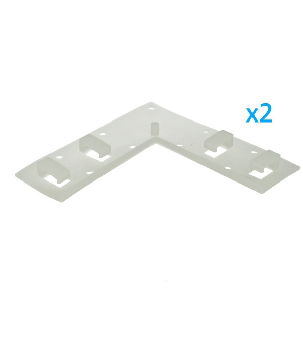 2 PZ Clip Fissaggio Rigido Curva Con 4 Posizione Fermi Passo 14X7 mm Per Fissare Bobina Striscia Led Impermeabile In Angolo Muro Parete