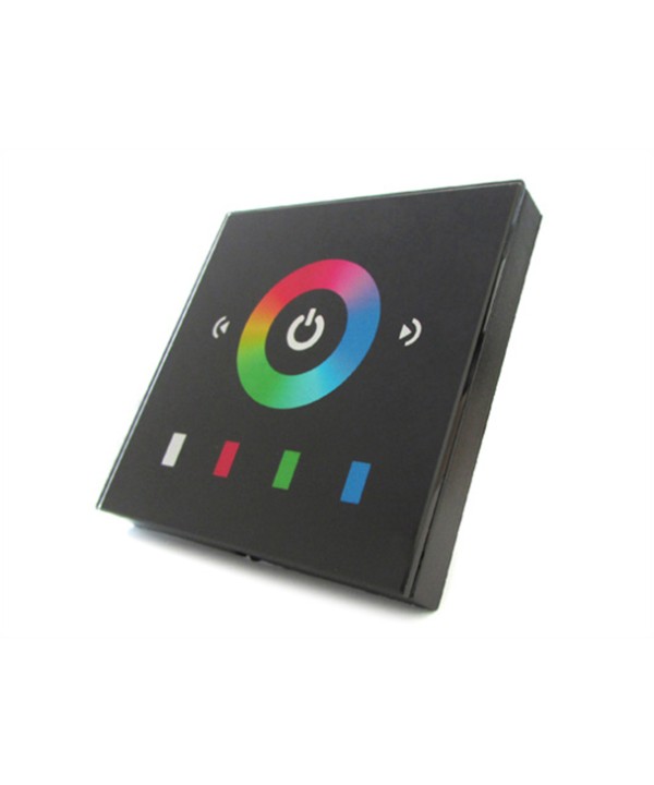 Centralina RGB Led Kit Controller Touch Panel Full Color Da Incasso Quadrata 12V 12A Per Strip Bobina Led TM08E2