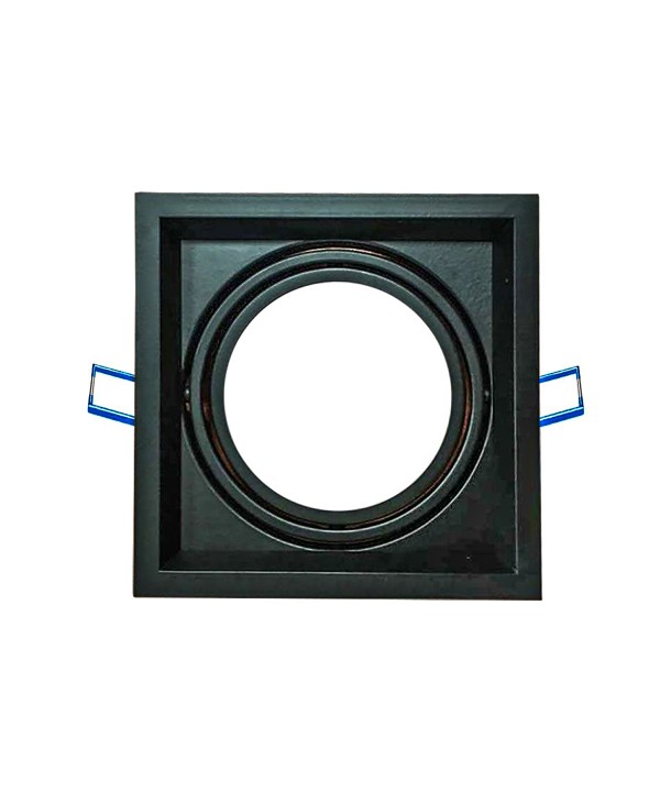 Carcassa Plafoniera Da Incasso Orientabile Quadrato Per 1 Posto Lampada Led AR111 Colore Nero SKU-3581