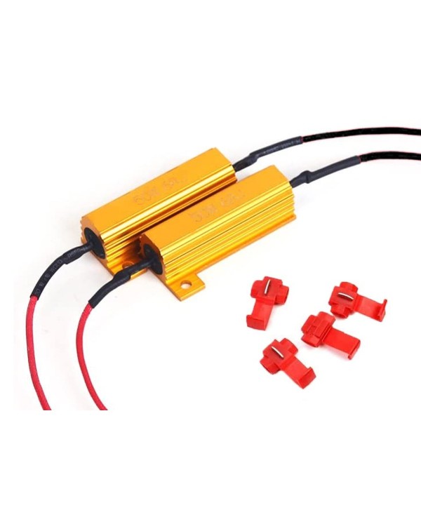 2 Pezzi Resistenza Filtro Per Lampada LED BA15S BAY15D 50W 6 Ohm No Spia Errore Intermittenza Per Luci Anabbagliante Abbagliante e Fendinebbia