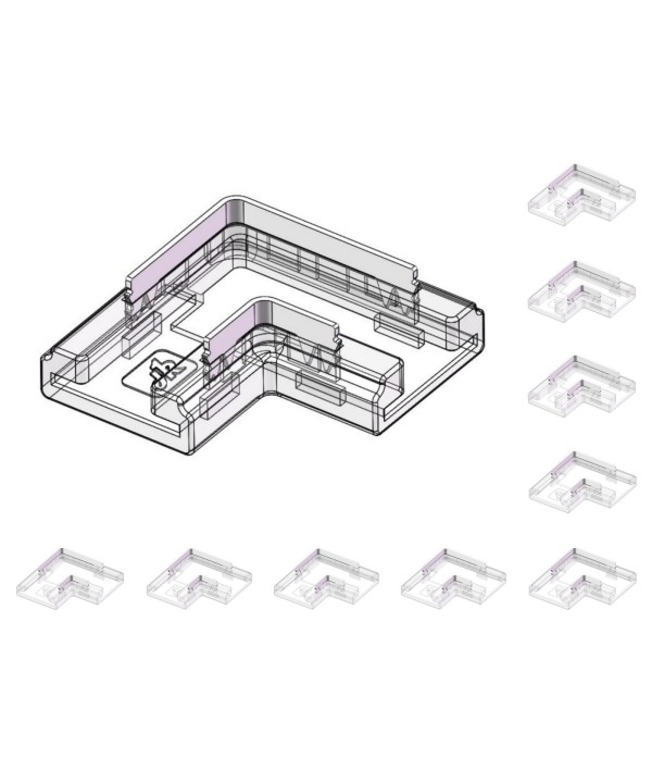 10 Pezzi Connettore Veloce Per Striscia Led 8mm Forma L Fast Connect 4 In 1 Per Curvare Strip Led Senza Saldatura