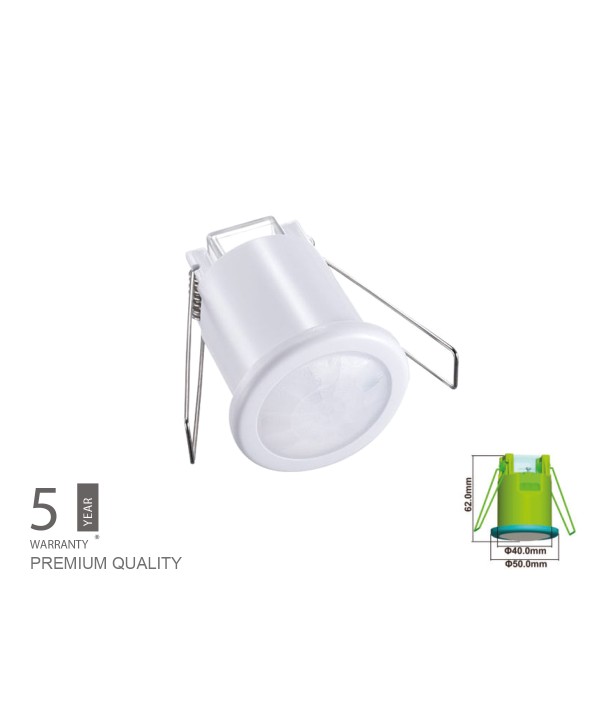 Sensore di Movimento PIR Mini Montaggio Da Incasso Soffitto Bianco 360 Gradi SKU-6608