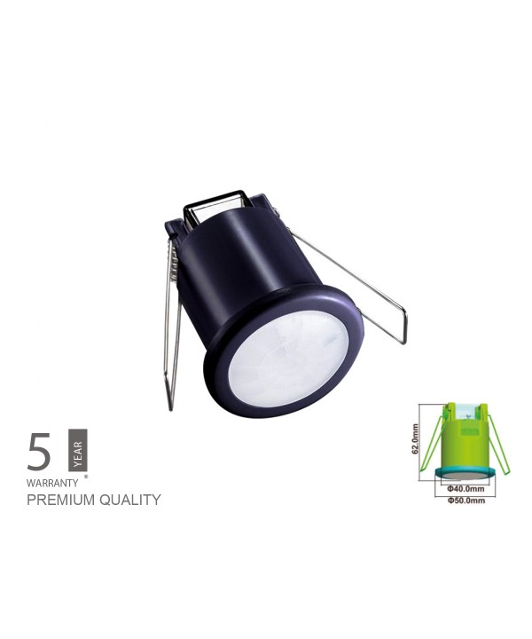 Sensore di Movimento PIR Mini Montaggio Da Incasso Soffitto Nero 360 Gradi SKU-6609
