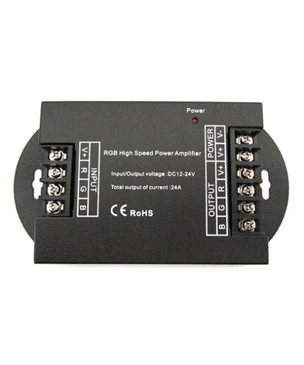 Amplificatore Segnale PWM Alta Velocita Per Striscia Led RGB e Mono Colore 12V 24V 3X8A AP100