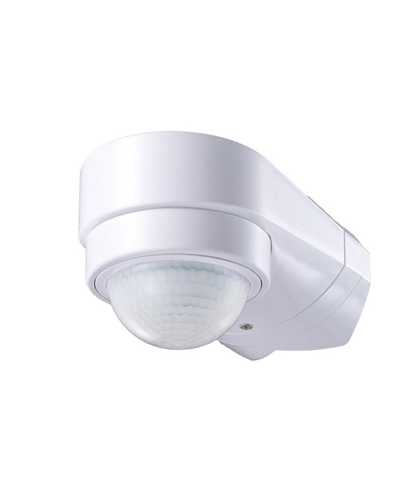 Sensore di Movimento PIR Montaggio a Parete Angolare Interno Esterno Bianco SKU-6613