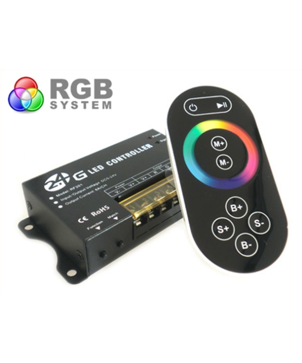 Centralina RGB 2,4G Full Color Controller RF Wireless 12V 24V 24A Per Bobina Led RF201