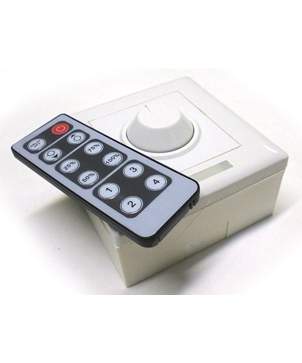 Led Dimmer PWM Kit Controller Segnale PWM Con Rotella e Telecomando IR Per Striscia Bobina Led 12V 8A