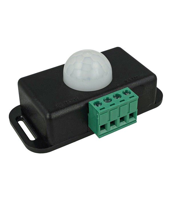 Sensore Di Movimento PIR Rilevatore Di Presenza 12V 24V 6A Colore Nero Timer Ritardo Regolabile Da 1 A 10 Minuti Per Striscia Led