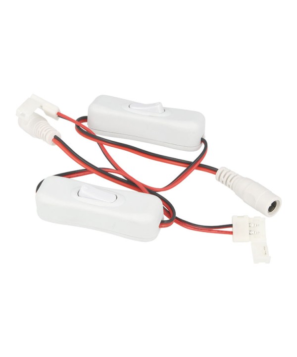 2 PZ Interruttore ON/OFF Con Connettore 8mm Per Chiudere Striscia Led e Cavo DC JACK Alimentazione Presa Femmina 5,5mm x 2,1mm