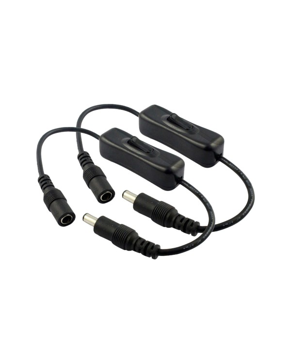 2 PZ Interruttore ON OFF Colore Nero Con Connettore Presa Femmina DC JACK e Spina Maschio 5,5mm x 2,1mm