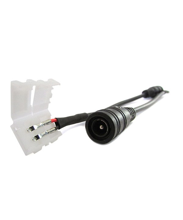 2 PZ Connettori 8mm Senza Saldatura Per Strip Led Con Cavo Spina Femmina 5,5X2,1mm Alimentazione DC JACK
