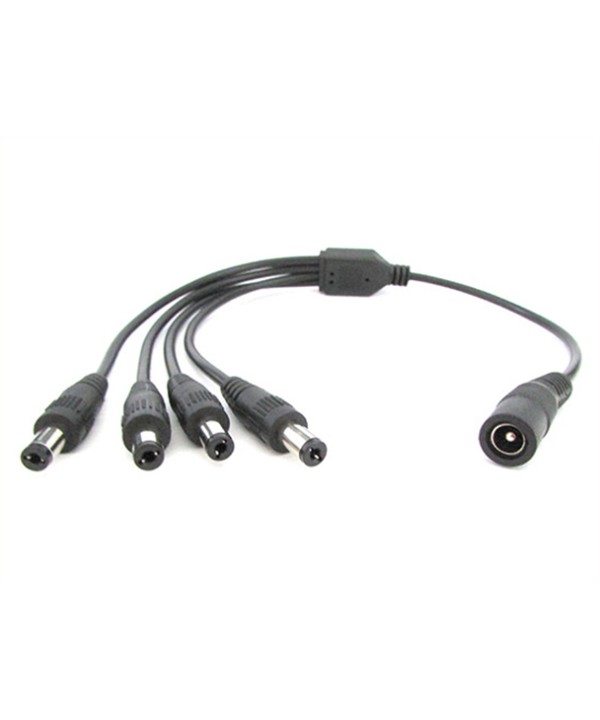 2 PZ Splitter Cavo Alimentazione DC JACK Duplicatore Sdoppiatore da 1 Presa Femmina a 4 Spina Maschio 5,5mmx2,1mm