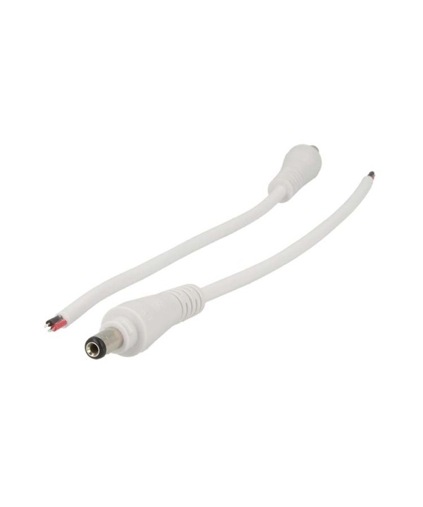 2 PZ Connettori Spinotto Maschio DC Con Lock Blocco Di Sicurezza Diametro 5,5mm x 2,1mm Colore Bianco