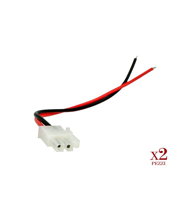 2 PZ Connettori Spinotto Maschio Piatto Con Blocco Di Sicurezza Cavo 15cm