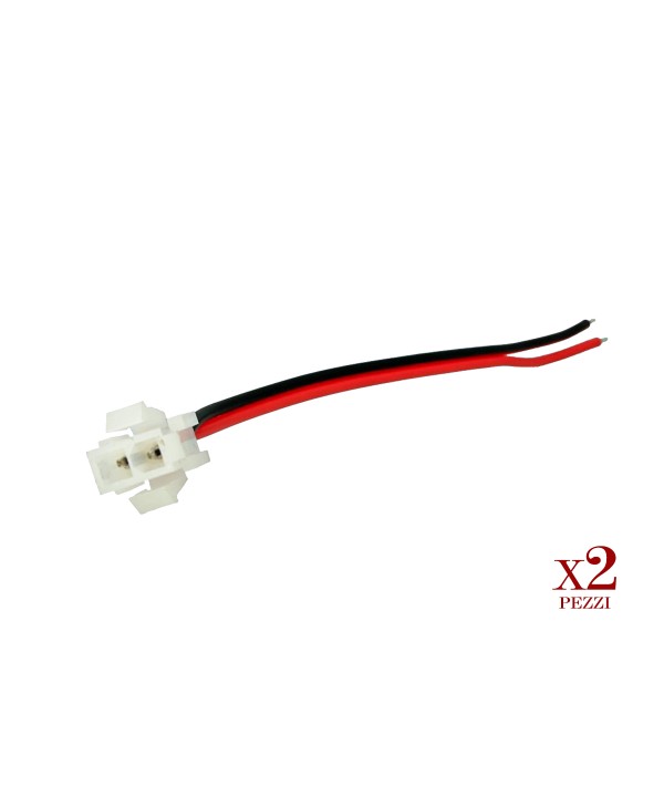 2 PZ Connettori Spinotto Femmine Piatto Con Blocco Di Sicurezza Cavo 15cm